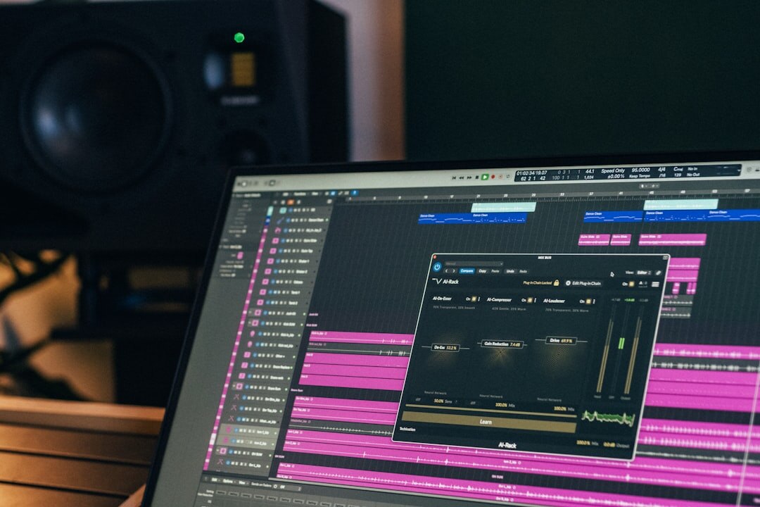 video editing timeline on computer screen